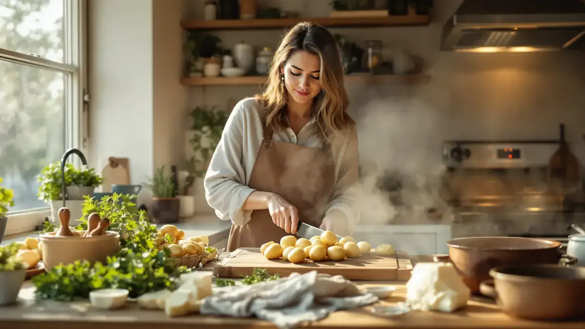 An easy and delicious goat cheese potato gratin everyone enjoys